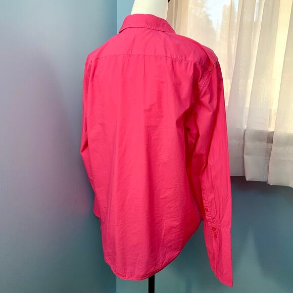 J. Crew Garçon Shirt in Pink Garment-dyed Cotton Poplin Size 10 - Picture 6 of 9